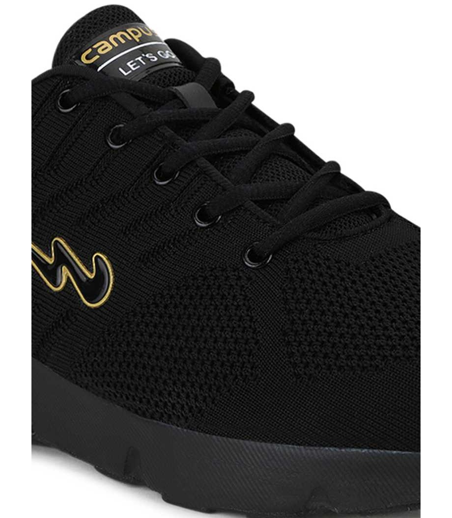 Campus full black hot sale sports shoes